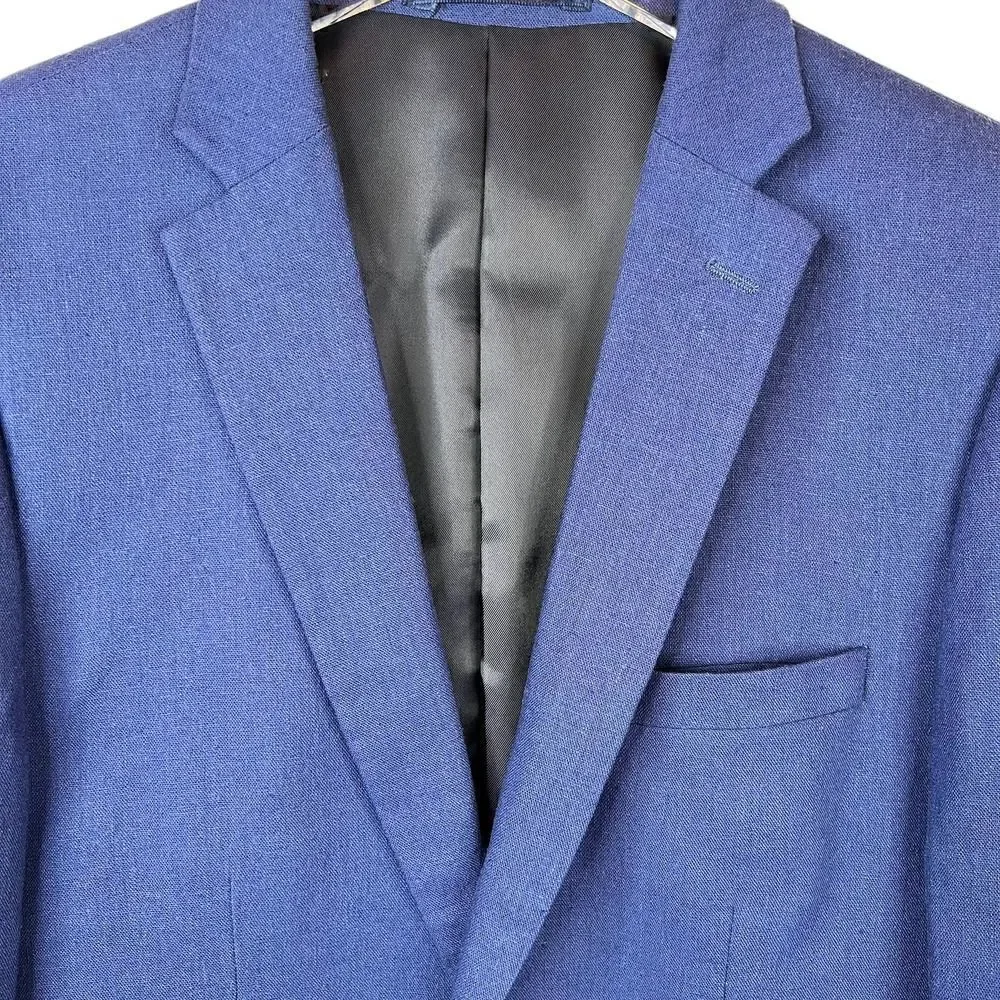 ASOS French Connection Linen Suit Jacket in Blue Men's Size 34